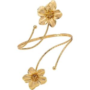 image:imageMakeMeChic Beach Gold Arm Cuff Jewelry for Women Bangle Band Armlet Flower Upper Arm Cuff Bracelet Summer Beach EssentialsGold Floral