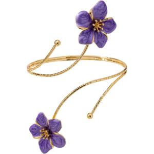 image:imageMakeMeChic Beach Gold Arm Cuff Jewelry for Women Bangle Band Armlet Flower Upper Arm Cuff Bracelet Summer Beach EssentialsPurple