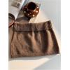 image:imageMAKEMECHIC Womens Mini Knit Skirt Bodycon Low Waisted Ribbed Sweater SkirtsCoffee Brown