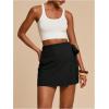 image:imageMAKEMECHIC Womens Summer Boho Wrap Mini Skirt Beach Vacation Short SkirtsBlack Solid