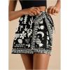 image:imageMAKEMECHIC Womens Summer Boho Wrap Mini Skirt Beach Vacation Short SkirtsBlue Tropical