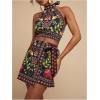 image:imageMAKEMECHIC Womens Summer Boho Wrap Mini Skirt Beach Vacation Short SkirtsBoho Black