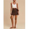 image:imageMAKEMECHIC Womens Summer Boho Wrap Mini Skirt Beach Vacation Short SkirtsCoffee Brown