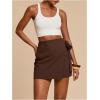 image:imageMAKEMECHIC Womens Summer Boho Wrap Mini Skirt Beach Vacation Short SkirtsCoffee Brown