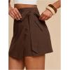 image:imageMAKEMECHIC Womens Summer Boho Wrap Mini Skirt Beach Vacation Short SkirtsCoffee Brown