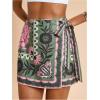 image:imageMAKEMECHIC Womens Summer Boho Wrap Mini Skirt Beach Vacation Short SkirtsGreen Floral