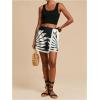 image:imageMAKEMECHIC Womens Summer Boho Wrap Mini Skirt Beach Vacation Short SkirtsLeave Print Black