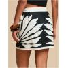 image:imageMAKEMECHIC Womens Summer Boho Wrap Mini Skirt Beach Vacation Short SkirtsLeave Print Black
