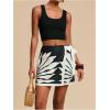 image:imageMAKEMECHIC Womens Summer Boho Wrap Mini Skirt Beach Vacation Short SkirtsLeave Print Black