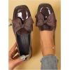 image:imageMakeMeChic Loafers for Women Dressy Bow Leather Square Toe Slip on ShoesBrown