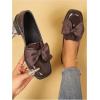 image:imageMakeMeChic Loafers for Women Dressy Bow Leather Square Toe Slip on ShoesBrown