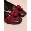 image:imageMakeMeChic Loafers for Women Dressy Bow Leather Square Toe Slip on ShoesBurgundy