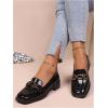 image:imageMakeMeChic Loafers for Women Dressy Bow Leather Square Toe Slip on ShoesSolid Black
