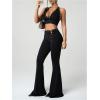 image:imageMakeMeChic Womens 2 Piece Concert Rave Outfits Grunge Halter Top and Flared Leg Pants Y2K Matching SetBlack