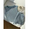 image:imageMakeMeChic Womens 2 Piece Striped Sets Two Piece Vacation Going Out Outfit Crop Tank Top and Mini Shorts SetsLight Blue