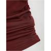 image:imageMakeMeChic Womens 2 Piece Summer Outfits Brown Metal 3D Floral Asymmetrical Tops and Ruffle Tiered Mini Skirt SetsBurgundy