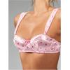 image:imageMakeMeChic Womens 2 Piece Valentines Lingerie Sets Satin Heart Print Bow Underwire Bra and Thongs SetPink