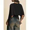 image:imageMakeMeChic Womens Asymmetrical Crop Tops Dressy Blouse Chiffon Mesh Sheer Summer Going Out TopsBlack
