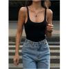 image:imageMakeMeChic Womens Backless Sleeveless Top Round Neck Bodysuit Summer Beach Tank TopsBlack