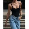 image:imageMakeMeChic Womens Backless Sleeveless Top Round Neck Bodysuit Summer Beach Tank TopsBlack