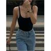 image:imageMakeMeChic Womens Backless Sleeveless Top Round Neck Bodysuit Summer Beach Tank TopsBlack