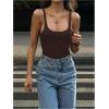 image:imageMakeMeChic Womens Backless Sleeveless Top Round Neck Bodysuit Summer Beach Tank TopsBrown