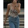 image:imageMakeMeChic Womens Backless Sleeveless Top Round Neck Bodysuit Summer Beach Tank TopsMulticolor Leopard