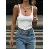 image:imageMakeMeChic Womens Backless Sleeveless Top Round Neck Bodysuit Summer Beach Tank TopsWhite