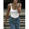 image:imageMakeMeChic Womens Backless Sleeveless Top Round Neck Bodysuit Summer Beach Tank TopsWhite