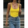 image:imageMakeMeChic Womens Backless Sleeveless Top Round Neck Bodysuit Summer Beach Tank TopsYellow