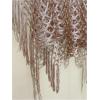 image:imageMakeMeChic Womens Boho Fringe Poncho Tops Crochet Hollow Out Tops Beach Swimsuit CoverupKhaki