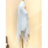 image:imageMakeMeChic Womens Boho Fringe Poncho Tops Crochet Hollow Out Tops Beach Swimsuit CoverupWhite