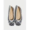 image:imageMakeMeChic Womens Bow Knot Polka Dots Flat Shoes Beaded Closed Toe PU Leather Spring Summer FlatsBlack