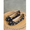 image:imageMakeMeChic Womens Bow Knot Polka Dots Flat Shoes Beaded Closed Toe PU Leather Spring Summer FlatsBlack and Pink