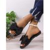 image:imageMakeMeChic Womens Bow Sandals Summer Beach Cute Flats Slides SlippersBlack