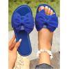 image:imageMakeMeChic Womens Bow Sandals Summer Beach Cute Flats Slides SlippersRoyal Blue