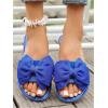 image:imageMakeMeChic Womens Bow Sandals Summer Beach Cute Flats Slides SlippersRoyal Blue