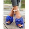image:imageMakeMeChic Womens Bow Sandals Summer Beach Cute Flats Slides SlippersRoyal Blue