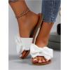 image:imageMakeMeChic Womens Bow Sandals Summer Beach Cute Flats Slides SlippersWhite