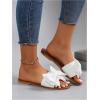 image:imageMakeMeChic Womens Bow Sandals Summer Beach Cute Flats Slides SlippersWhite