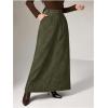 image:imageMakeMeChic Womens Business Casual Corduroy Skirt High Waisted Zip Up A Line Maxi SkirtsArmy Green