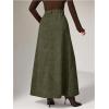 image:imageMakeMeChic Womens Business Casual Corduroy Skirt High Waisted Zip Up A Line Maxi SkirtsArmy Green
