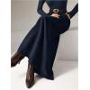 image:imageMakeMeChic Womens Business Casual Corduroy Skirt High Waisted Zip Up A Line Maxi SkirtsBlue