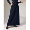 image:imageMakeMeChic Womens Business Casual Corduroy Skirt High Waisted Zip Up A Line Maxi SkirtsBlue