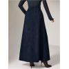 image:imageMakeMeChic Womens Business Casual Corduroy Skirt High Waisted Zip Up A Line Maxi SkirtsBlue