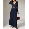 image:imageMakeMeChic Womens Business Casual Corduroy Skirt High Waisted Zip Up A Line Maxi SkirtsBlue