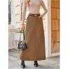 image:imageMakeMeChic Womens Business Casual Corduroy Skirt High Waisted Zip Up A Line Maxi SkirtsCoffee Brown