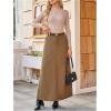 image:imageMakeMeChic Womens Business Casual Corduroy Skirt High Waisted Zip Up A Line Maxi SkirtsCoffee Brown