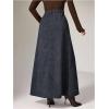 image:imageMakeMeChic Womens Business Casual Corduroy Skirt High Waisted Zip Up A Line Maxi SkirtsGrey