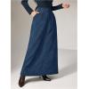 image:imageMakeMeChic Womens Business Casual Corduroy Skirt High Waisted Zip Up A Line Maxi SkirtsMedium Wash